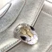 Bvlgari Serpenti Metallic Silver Top Handle Bag With Iconic Motif #A51653