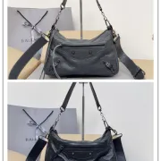 Balenciaga Classic Le Cagole Crossbody Bag - Black Crinkled Leather, Signature Hardware &amp; Adjustable Strap, Edgy Luxury Shoulder Bag for Fashion-Forward Style #A56858