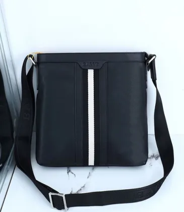Bally Black Leather Crossbody Bag With Signature Stripe For Modern Elegance #A51671