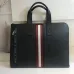 Bally Black Leather Briefcase With Iconic Stripe For Sophisticated Business Style #A51672