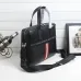 Bally Black Leather Briefcase With Signature Stripe For Sophisticated Business Style #A51675