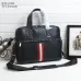 Bally Black Leather Briefcase With Signature Stripe For Sophisticated Business Style #A51675
