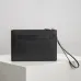 Bally Black Leather Clutch With Signature Stripe For Sophisticated Accessorizing #A51669
