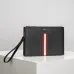 Bally Black Leather Clutch With Signature Stripe For Sophisticated Accessorizing #A51669
