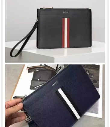 Bally Black Leather Clutch With Signature Stripe For Sophisticated Accessorizing #A51669
