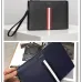 Bally Black Leather Clutch With Signature Stripe For Sophisticated Accessorizing #A51669