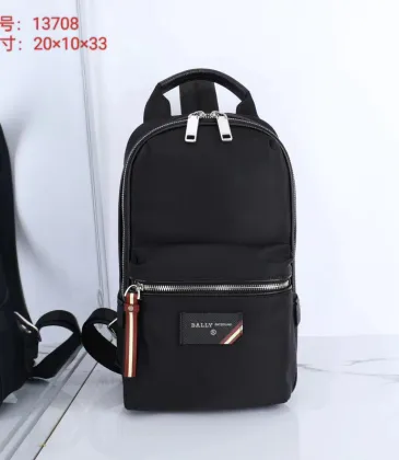 Bally Black Nylon Backpack With Signature Stripe For Urban Style And Functionality #A51674