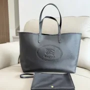 Burberry Black Leather Tote Bag 2221 #A55696