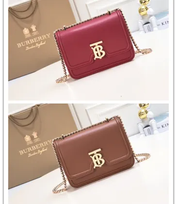 Burberry Leather Shoulder Bag with Chain Strap #A45669