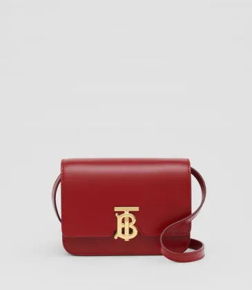 Burberry Red Leather Crossbody Bag With Iconic Gold TB Hardware #A51002