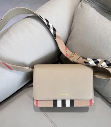 Burberry Women's Crossbody Bag - Beige Leather &amp; Iconic Check Pattern with Pink Accents, Adjustable Signature Strap, Luxury Fashion Shoulder Bag #A56741