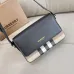 Burberry Women's Crossbody Bag - Black Leather &amp; Iconic Check Pattern, London England Logo, Stylish Shoulder Bag for Luxury Fashion #A56737