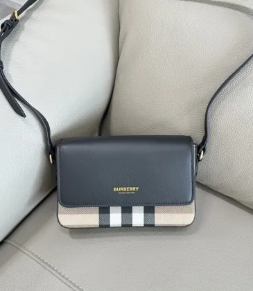 Burberry Women's Crossbody Bag - Black Leather &amp; Iconic Check Pattern, London England Logo, Stylish Shoulder Bag for Luxury Fashion #A56737
