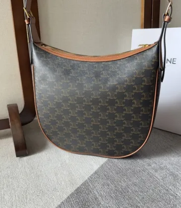 Celine Hobo Bag - Brown Monogram Canvas, Leather Trim, Gold-Tone Hardware, Stylish Crossbody Bag for Women, Luxury Fashion Accessory #A56761
