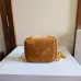 Celine Women's Mini Crossbody Bag - Tan Suede Leather, Gold-Tone Triomphe Logo &amp; Chain Strap, Luxury Compact Shoulder Bag for Fashion Enthusiasts #A56846