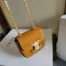 Celine Women's Mini Crossbody Bag - Tan Suede Leather, Gold-Tone Triomphe Logo &amp; Chain Strap, Luxury Compact Shoulder Bag for Fashion Enthusiasts #A56846