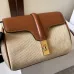 Stylish Celine Beige Canvas And Brown Leather Crossbody Bag For Fashion Lovers size:18×12×6cm #A54347