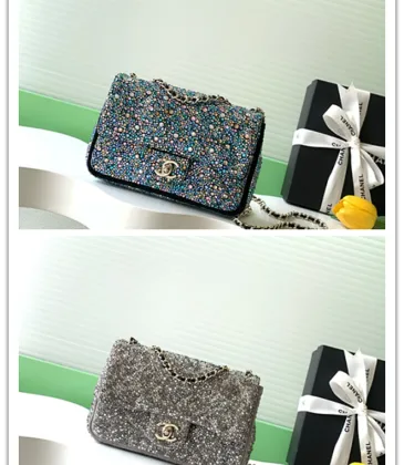 2026 Chanel Evening Bag  Dark Gray  Colorful Rhinestones  Luxurious  Stylish for Formal Events #A60146