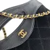Chanel Black Quilted Suede And Leather Handbag With Chain Strap For Timeless Elegance #A49784
