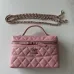 Chanel Pink Quilted Vanity Bag With Chain Strap And Top Handle Showcasing Timeless Luxury #A50413