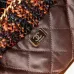 CHANEL Calfskin Macrame Mini Chanel 22 Black Light Brown #A49182