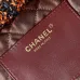 CHANEL Calfskin Macrame Mini Chanel 22 Black Light Brown #A49182