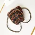 CHANEL Calfskin Macrame Mini Chanel 22 Black Light Brown #A49182