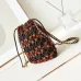 CHANEL Calfskin Macrame Mini Chanel 22 Black Light Brown #A49182