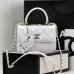 Chanel White Quilted Leather Handbag With Gold Tone Chain Strap And Colorful Accents #A50845
