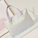 CHANEL Light Pink/Yellow/Blue Printed Denim Large Shopping Tote Bag #A49216
