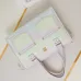 CHANEL Light Pink/Yellow/Blue Printed Denim Large Shopping Tote Bag #A49216