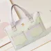 CHANEL Light Pink/Yellow/Blue Printed Denim Large Shopping Tote Bag #A49216