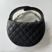 Chanel Black Quilted Leather Bag With Pearl And Gold Chain Chain Accents #A50411