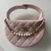 Chanel Black Quilted Leather Bag With Pearl And Gold Chain Chain Accents #A50411