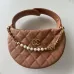 Chanel Black Quilted Leather Bag With Pearl And Gold Chain Chain Accents #A50411