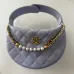 Chanel Black Quilted Leather Bag With Pearl And Gold Chain Chain Accents #A50411