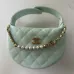 Chanel Black Quilted Leather Bag With Pearl And Gold Chain Chain Accents #A50411