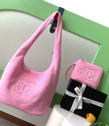 Chanel Terry Cloth Hobo Bag With Signature CC Logo Embossing size:38×58×20cm #A53667