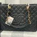 Chanel Black Caviar Gst In Gold Hardware #A49228