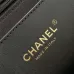 Chanel Black Felt Tote Quilted  Soft Textured  Calfskin Handle Metallic Chain #A60144