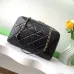 Chanel Bowling Bag: Cowhide Leather 24K Gold Chain Handbag with Pockets #A49219