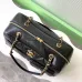 Chanel Bowling Bag: Cowhide Leather 24K Gold Chain Handbag with Pockets #A49219