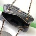 Chanel Bowling Bag: Cowhide Leather 24K Gold Chain Handbag with Pockets #A49219
