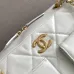 Chanel Bowling Bag: Cowhide Leather 24K Gold Chain Handbag with Pockets #A49219