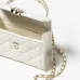 Chanel CLUTCH WITH CHAIN Grained Shiny Calfskin &amp; Gold-Tone Metal White #A22128