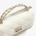 Chanel CLUTCH WITH CHAIN Grained Shiny Calfskin &amp; Gold-Tone Metal White #A22128