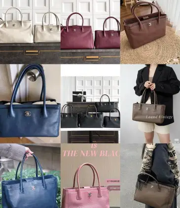 Chanel Cerf Tote Bag Leather Handbag 24x36x14cm #A63844