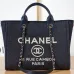 Chanel Deauville Coco Mark Tote Bag Canvas #A49193