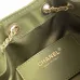 Chanel Hobo Shoulder Bag  Hippie Style Vintage Gold Coin Button Drawstring Bucket Bag #A59440