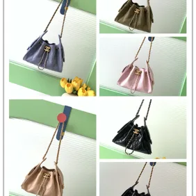 Chanel Hobo Shoulder Bag Hippie Style Vintage Gold Coin Button Drawstring Bucket Bag #A59440 Chanel Hobo Shoulder Bag Hippie Style Vintage Gold Coin Button Drawstring Bucket Bag #A59440